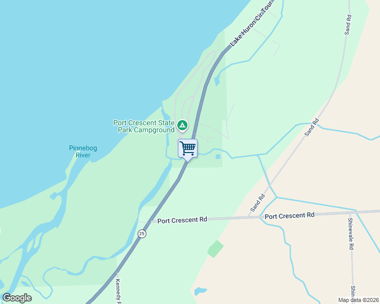 map of restaurants, bars, coffee shops, grocery stores, and more near 1890 Port Austin Road in Port Austin