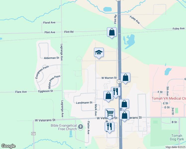 map of restaurants, bars, coffee shops, grocery stores, and more near 1319 Balsam Avenue in Tomah