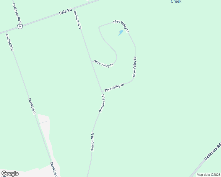 map of restaurants, bars, coffee shops, grocery stores, and more near 62 Skye Valley Drive in Cobourg