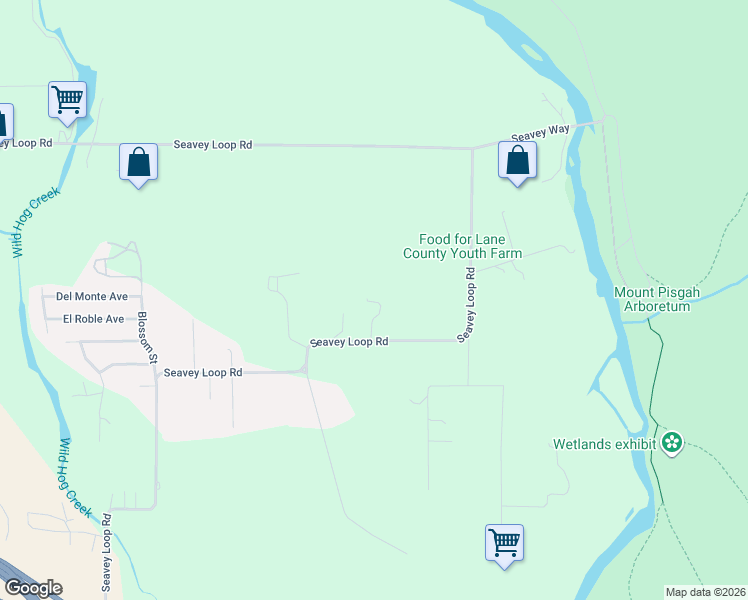 map of restaurants, bars, coffee shops, grocery stores, and more near 34706 Seavey Loop Road in Eugene