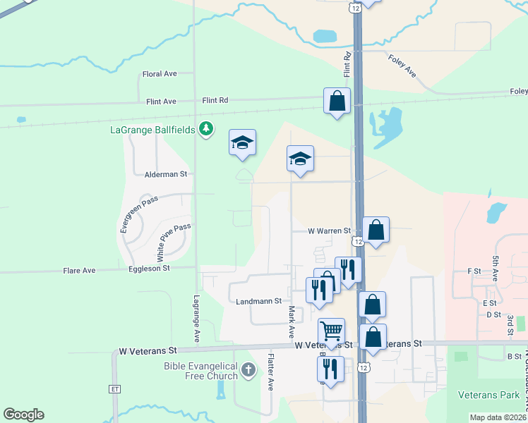 map of restaurants, bars, coffee shops, grocery stores, and more near 1318 Balsam Avenue in Tomah