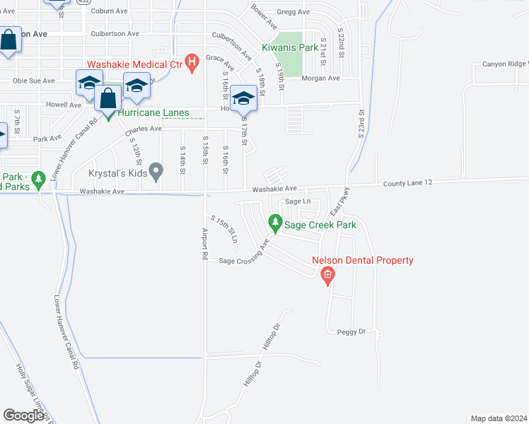map of restaurants, bars, coffee shops, grocery stores, and more near 1819 Crimson Street in Worland
