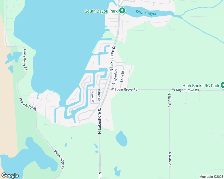 map of restaurants, bars, coffee shops, grocery stores, and more near 2801 Trepanier Drive in Ludington