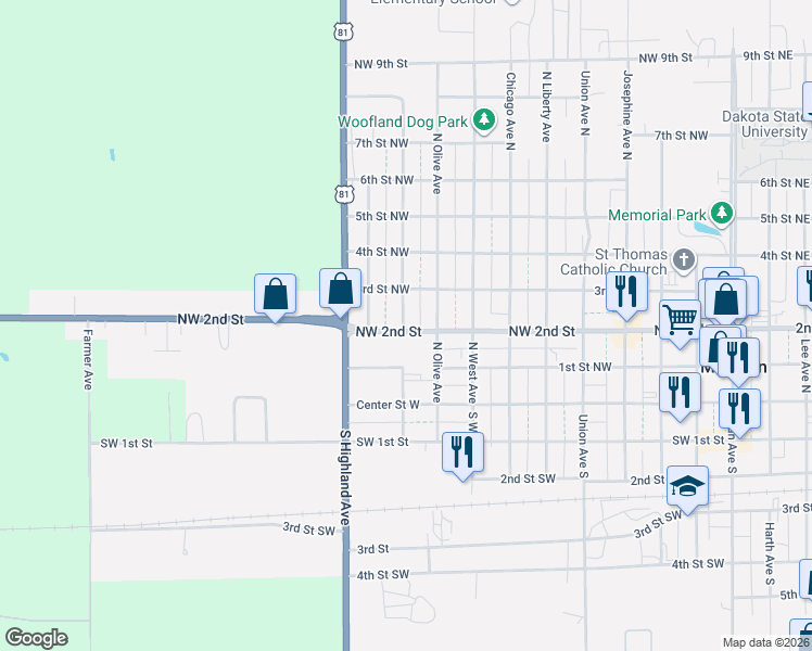 map of restaurants, bars, coffee shops, grocery stores, and more near 314 Catherine Avenue North in Madison