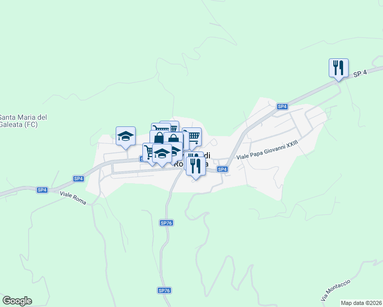 map of restaurants, bars, coffee shops, grocery stores, and more near in Civitella di Romagna