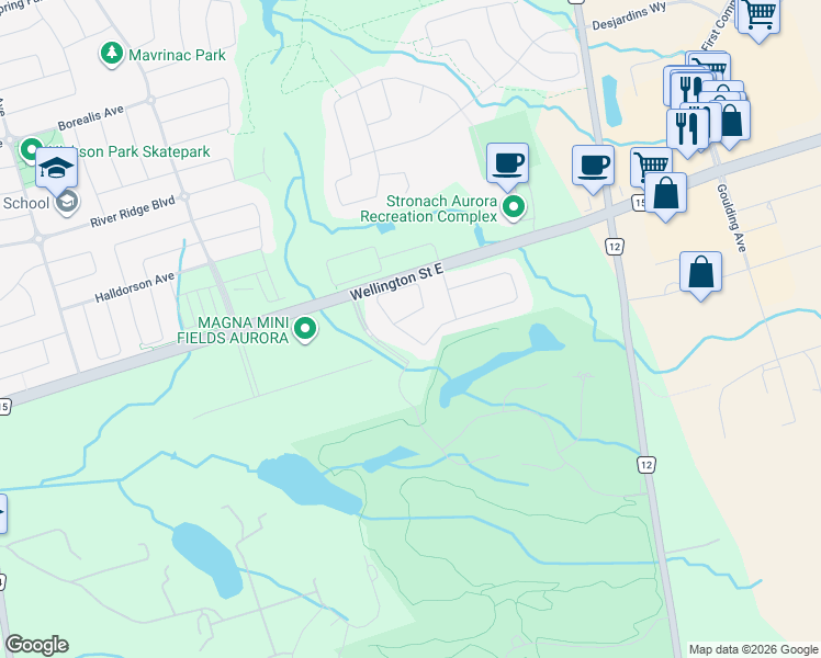 map of restaurants, bars, coffee shops, grocery stores, and more near 113 Botelho Circle in Aurora