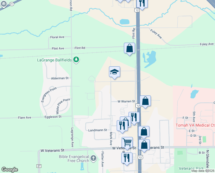 map of restaurants, bars, coffee shops, grocery stores, and more near 1338 Mark Avenue in Tomah