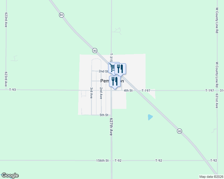 map of restaurants, bars, coffee shops, grocery stores, and more near in Pemberton