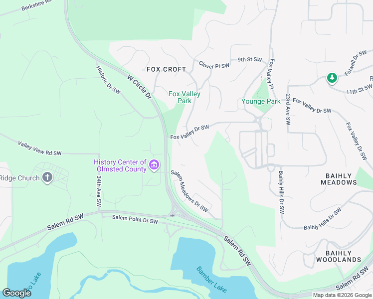 map of restaurants, bars, coffee shops, grocery stores, and more near 1116 Kennett Lane Southwest in Rochester
