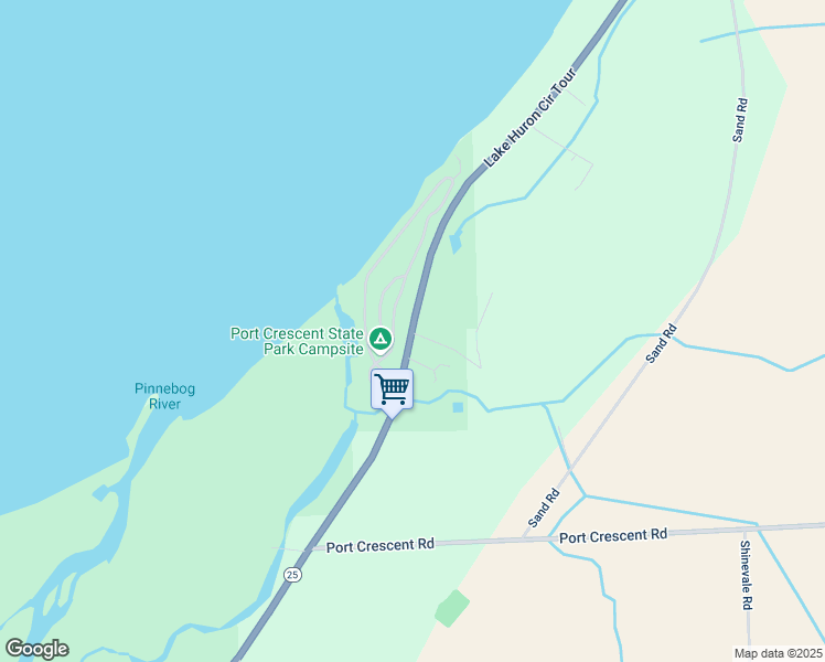 map of restaurants, bars, coffee shops, grocery stores, and more near 1823 Port Austin Rd in Port Austin
