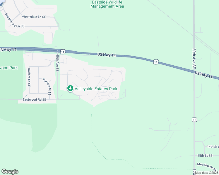 map of restaurants, bars, coffee shops, grocery stores, and more near 4400 Red Hawk Drive Southeast in Rochester