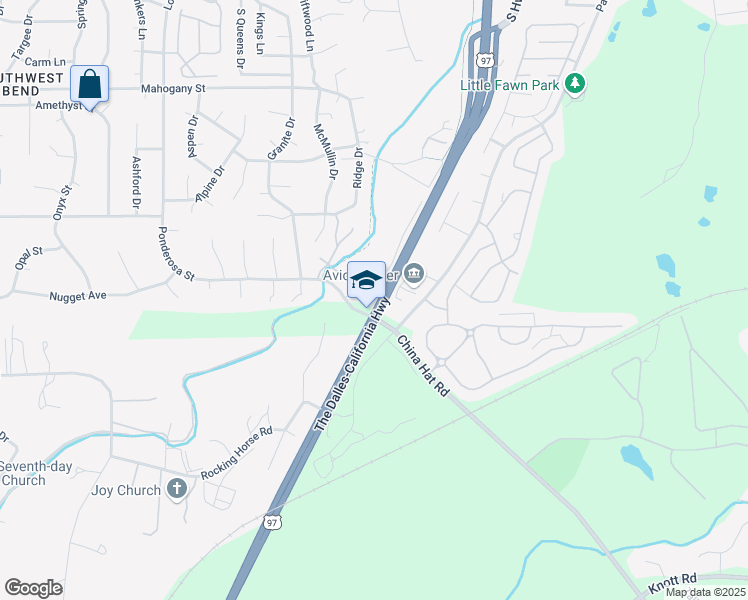 map of restaurants, bars, coffee shops, grocery stores, and more near 60847 SW Atwood Drive in Bend
