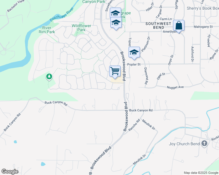 map of restaurants, bars, coffee shops, grocery stores, and more near 19532 Pond Meadow Avenue in Bend