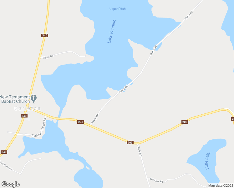 map of restaurants, bars, coffee shops, grocery stores, and more near Perry Road in Carleton