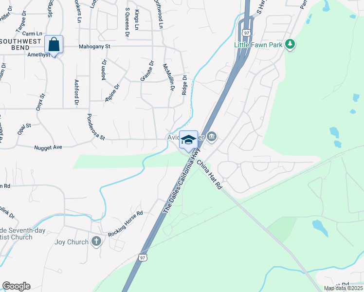 map of restaurants, bars, coffee shops, grocery stores, and more near 60887 Atwood Drive in Bend