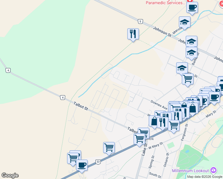 map of restaurants, bars, coffee shops, grocery stores, and more near 70 Stirling Court in Prince Edward County