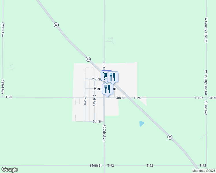 map of restaurants, bars, coffee shops, grocery stores, and more near in Pemberton