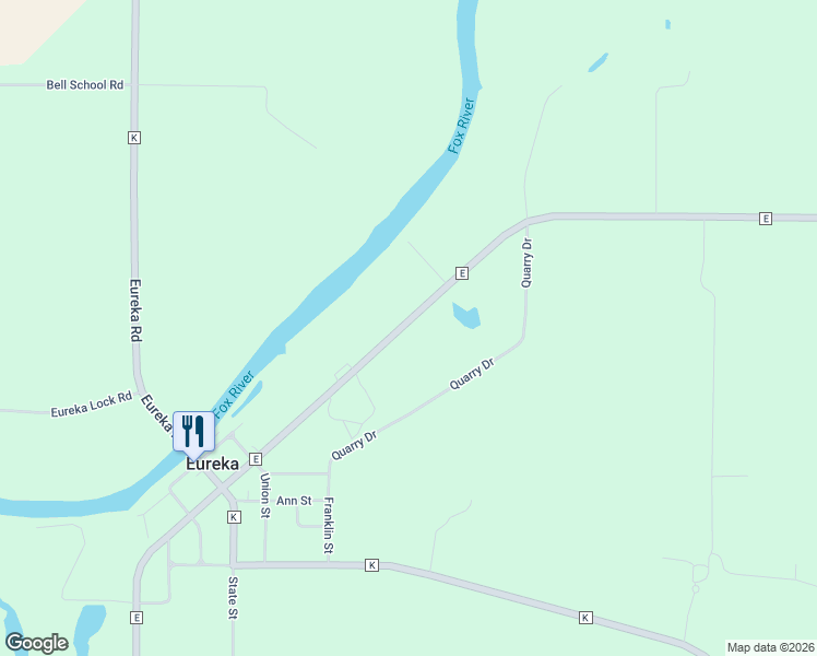 map of restaurants, bars, coffee shops, grocery stores, and more near 3254 County Road E in Omro