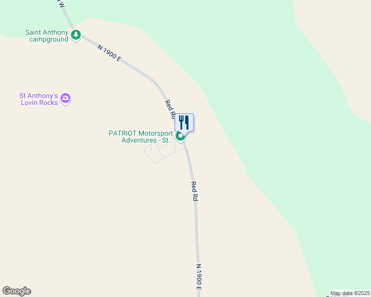 map of restaurants, bars, coffee shops, grocery stores, and more near 800 North 1900 East in Saint Anthony