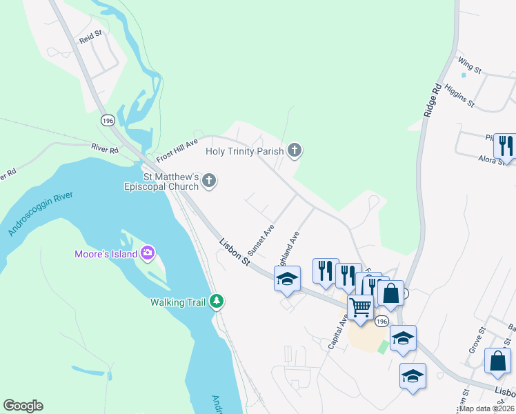 map of restaurants, bars, coffee shops, grocery stores, and more near 8 Josephine Street in Lisbon