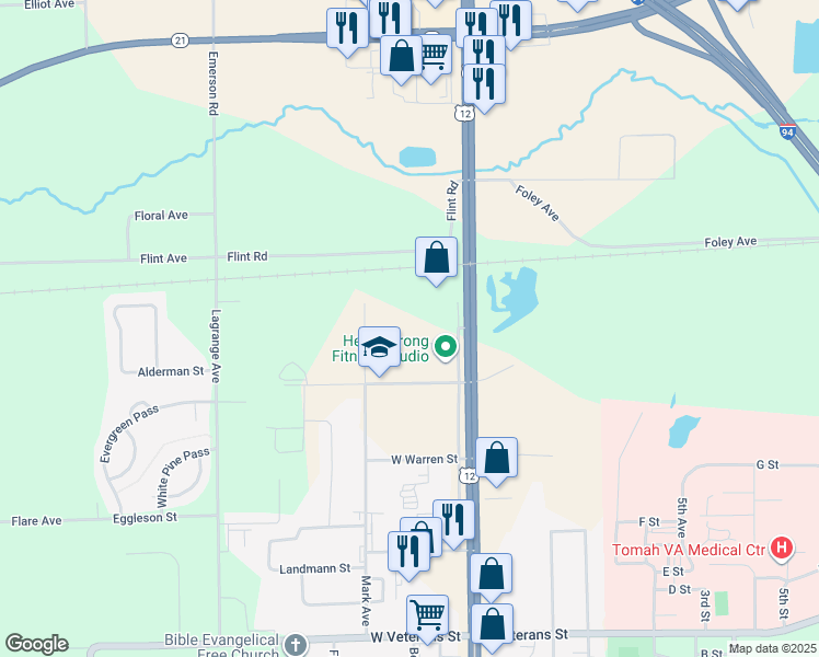 map of restaurants, bars, coffee shops, grocery stores, and more near 200 Liberty Place in Tomah
