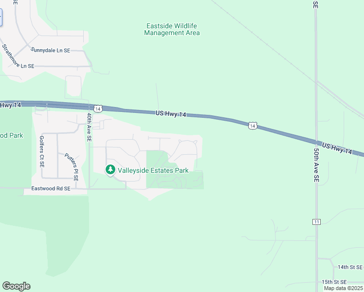 map of restaurants, bars, coffee shops, grocery stores, and more near 1003 Falcon Road Southeast in Rochester