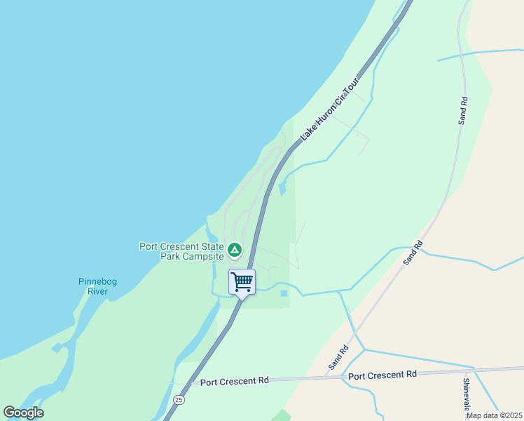 map of restaurants, bars, coffee shops, grocery stores, and more near 1737-1823 Port Austin Rd in Port Austin