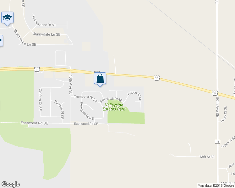 map of restaurants, bars, coffee shops, grocery stores, and more near 852 Rolling Ridge Avenue Southeast in Rochester
