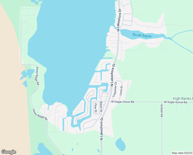 map of restaurants, bars, coffee shops, grocery stores, and more near 2969 North George Lane in Ludington