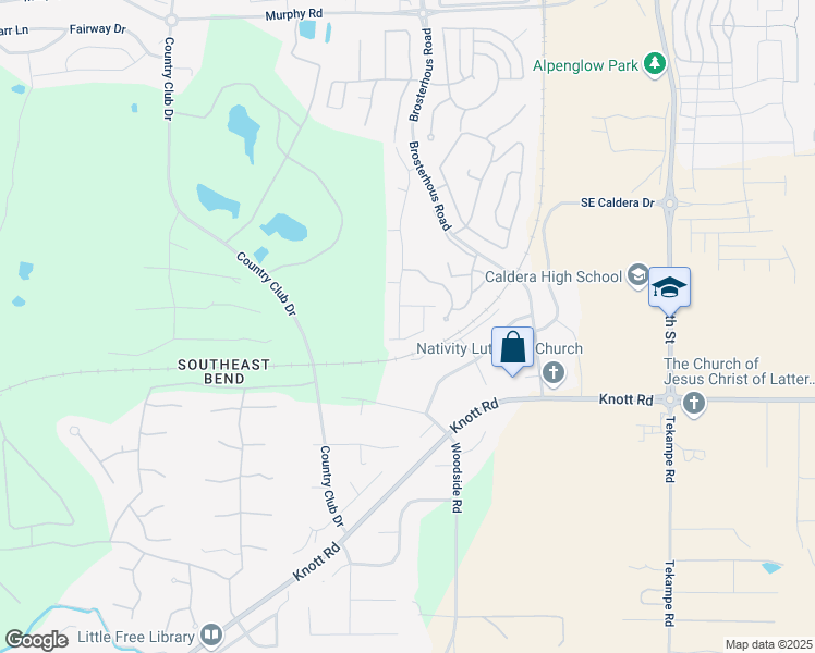map of restaurants, bars, coffee shops, grocery stores, and more near 60864 Southeast Sweet Pea Drive in Bend