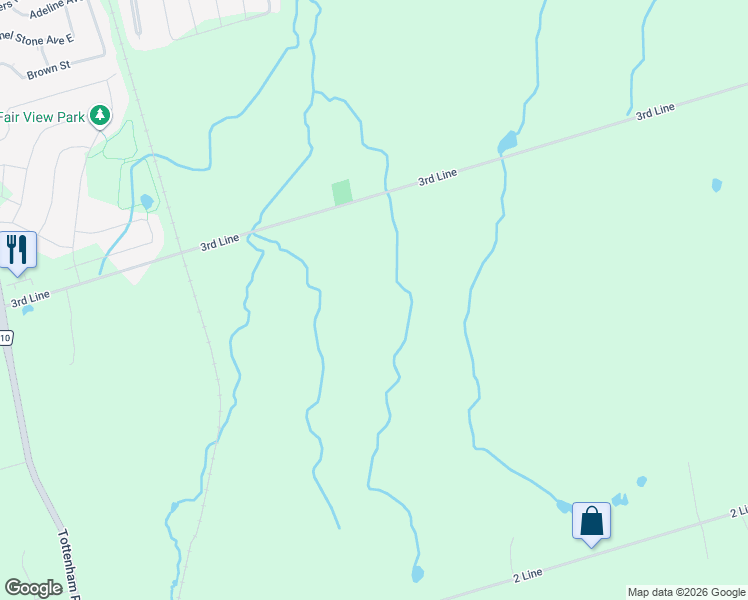 map of restaurants, bars, coffee shops, grocery stores, and more near 6411 3rd Line in New Tecumseth