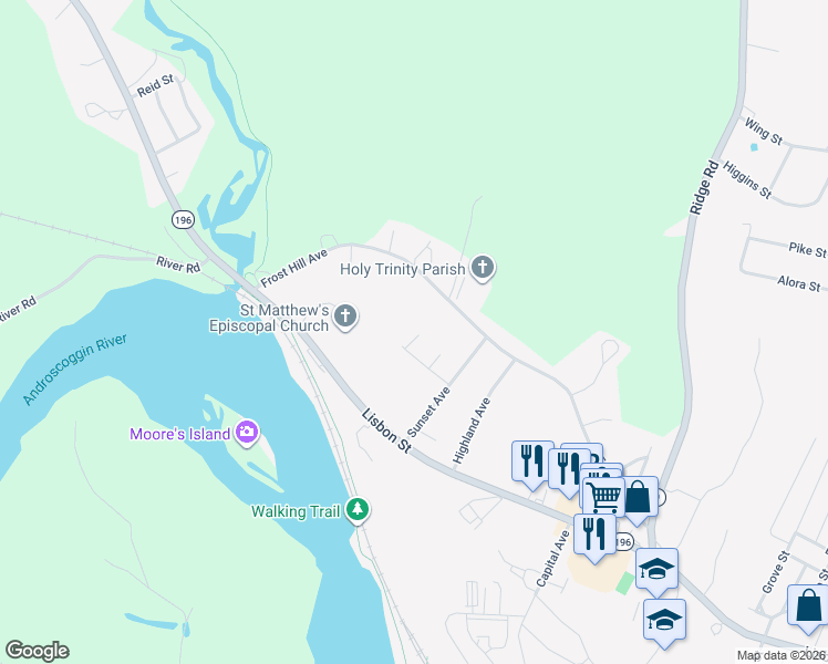 map of restaurants, bars, coffee shops, grocery stores, and more near 8 Josephine Street in Lisbon