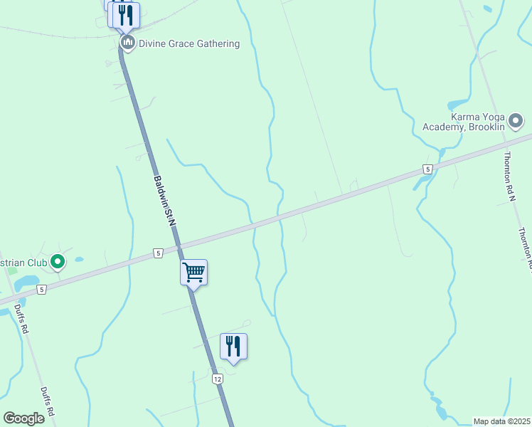 map of restaurants, bars, coffee shops, grocery stores, and more near 130 Myrtle Road East in Whitby