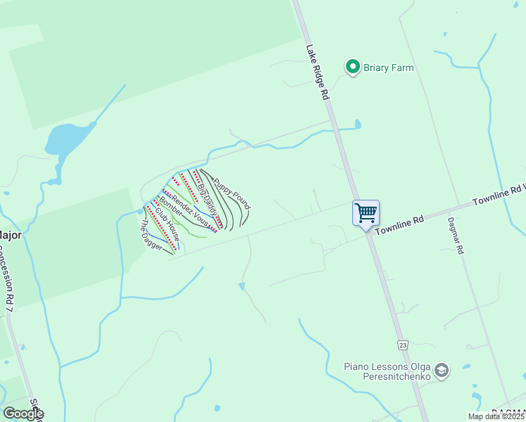 map of restaurants, bars, coffee shops, grocery stores, and more near 806 Pickering Uxbridge Townline Road in Pickering