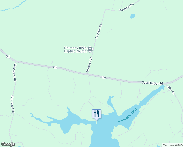 map of restaurants, bars, coffee shops, grocery stores, and more near 338 Seal Harbor Road in St. George