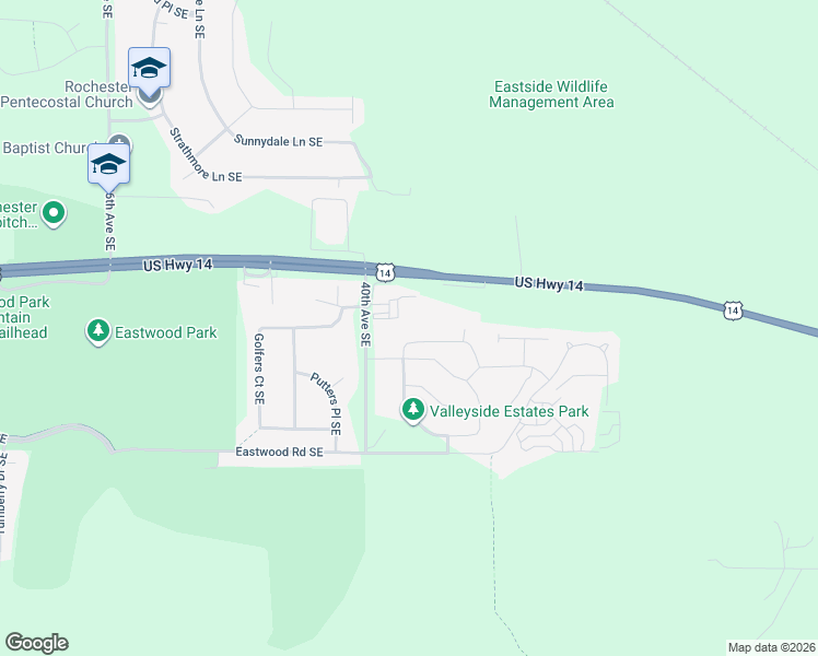 map of restaurants, bars, coffee shops, grocery stores, and more near in Rochester