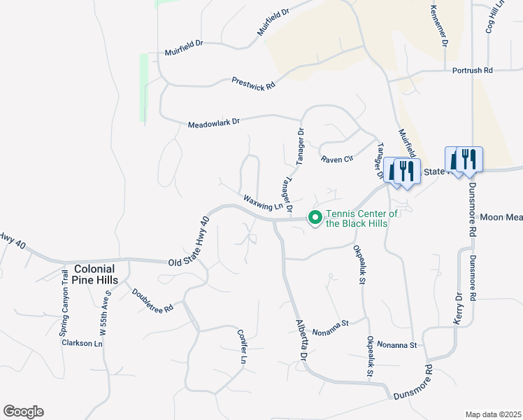 map of restaurants, bars, coffee shops, grocery stores, and more near 8009 Sheridan Lake Road in Rapid City