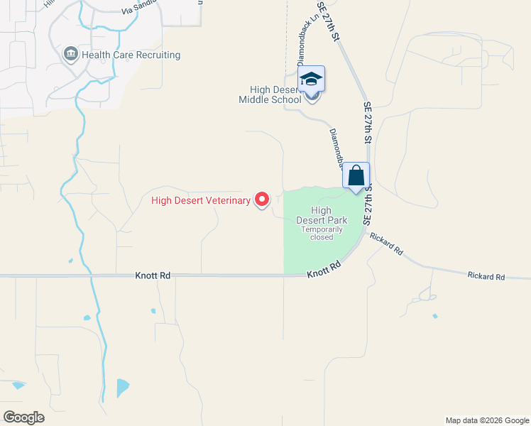 map of restaurants, bars, coffee shops, grocery stores, and more near 60885 Southeast 27th Street in Bend