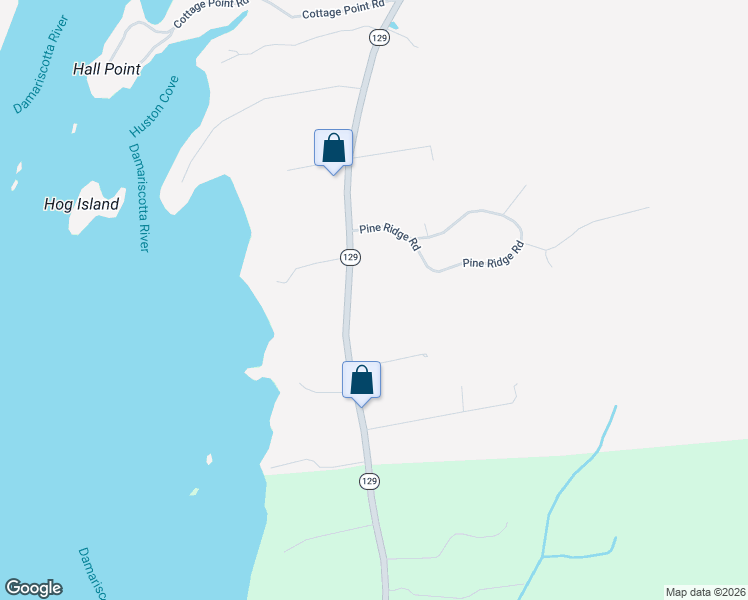 map of restaurants, bars, coffee shops, grocery stores, and more near 334 Bristol Road in Damariscotta