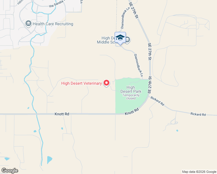 map of restaurants, bars, coffee shops, grocery stores, and more near 60885 Southeast 27th Street in Bend