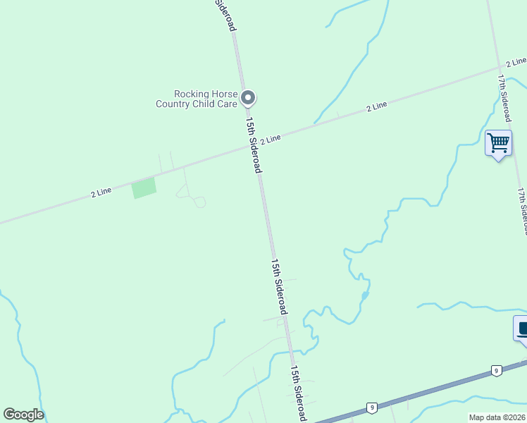 map of restaurants, bars, coffee shops, grocery stores, and more near 7590 19th Sideroad in Schomberg