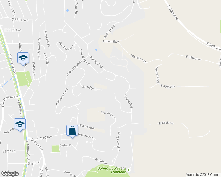 map of restaurants, bars, coffee shops, grocery stores, and more near 4010 Spring Knoll Dr in Eugene