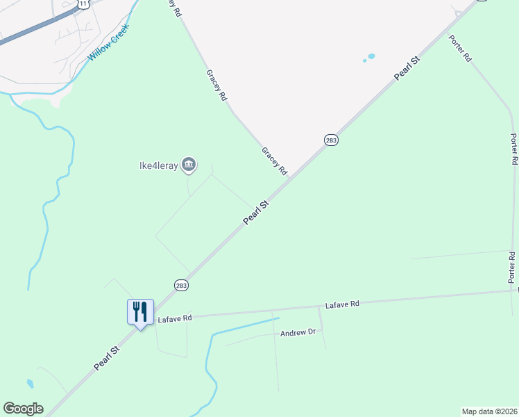 map of restaurants, bars, coffee shops, grocery stores, and more near 26429 Route 283 in Watertown