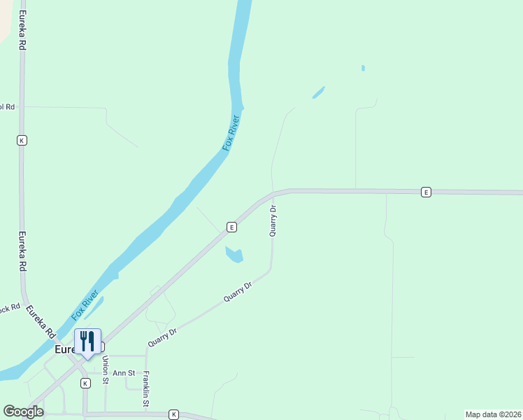 map of restaurants, bars, coffee shops, grocery stores, and more near 3290 Quarry Drive in Omro