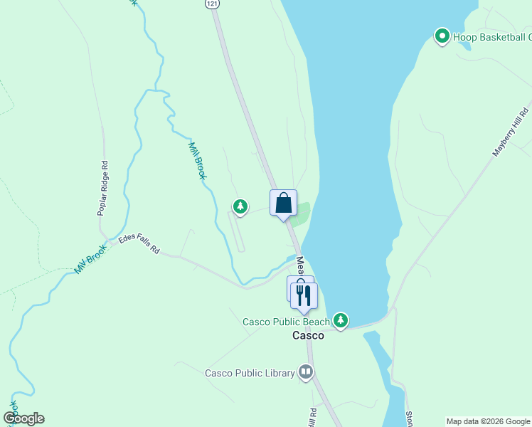 map of restaurants, bars, coffee shops, grocery stores, and more near 2 Fish Hatchery Rd in Casco