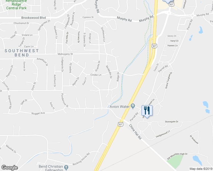 map of restaurants, bars, coffee shops, grocery stores, and more near 60895 McMullin Drive in Bend