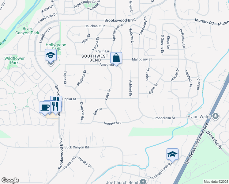 map of restaurants, bars, coffee shops, grocery stores, and more near 19753 Arntz Court in Bend