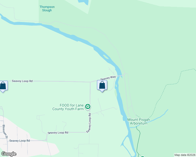 map of restaurants, bars, coffee shops, grocery stores, and more near 34625 Seavey Way in Eugene