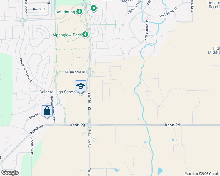 map of restaurants, bars, coffee shops, grocery stores, and more near 60802 15th Street in Bend