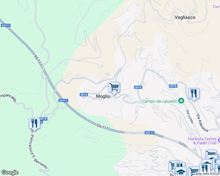 map of restaurants, bars, coffee shops, grocery stores, and more near 82 Via Leonpancaldo in Alassio